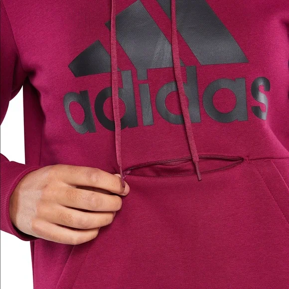 Adidas Badge of Sport Pullover Fleece Hoodie, sz M - Picture 3 of 11